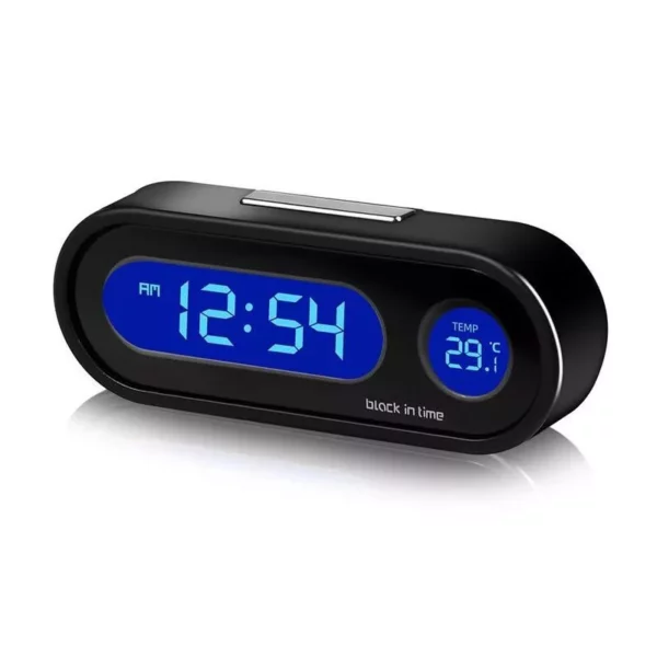 Mini LCD Digital Car Clock with Luminous Thermometer & Backlight