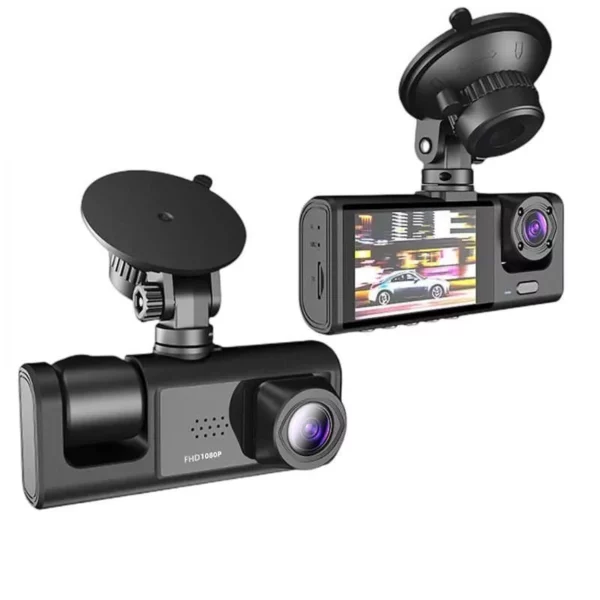 1080P Triple-Lens Dash Cam with IR Night Vision