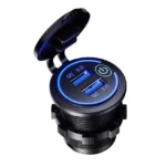 Quick Charge 3.0 Waterproof Dual USB Car Charger with LED Touch Switch