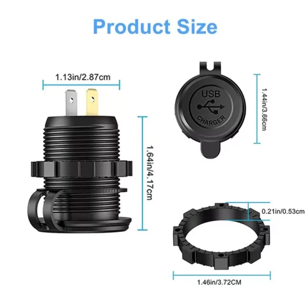 Quick Charge 3.0 Waterproof Dual USB Car Charger with LED Touch Switch