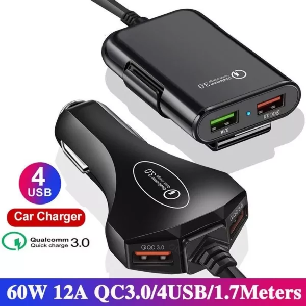 60W Multi-Port Fast Car Charger