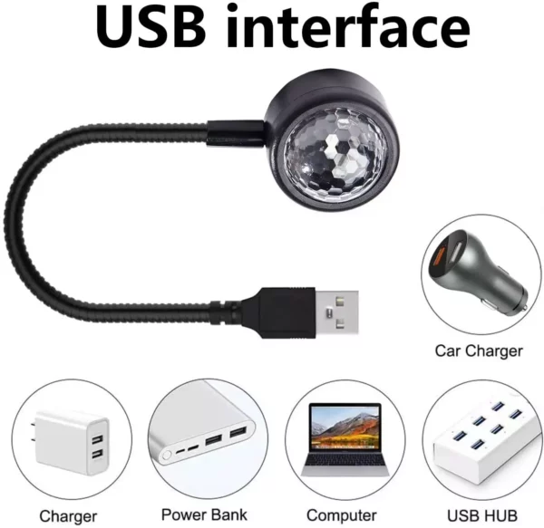 USB Powered Mini Music Rhythm LED Projector Lamp for Parties & Car Atmosphere