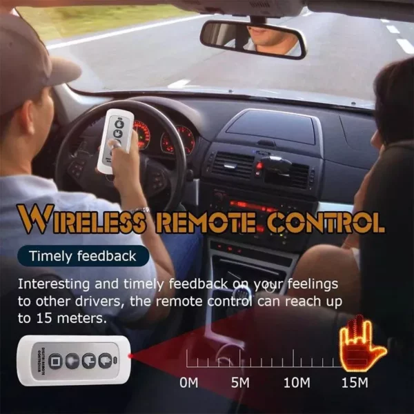 Universal LED Car Gesture Light with Remote - Image 3