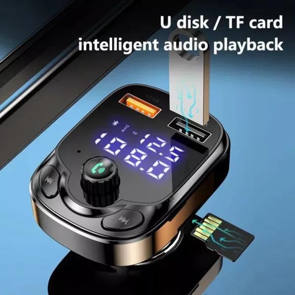 4.8A Dual USB Car Charger Wireless Bluetooth 5.0 FM Transmitter - Image 5