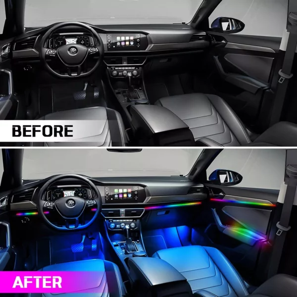 10-IN-1 Ambient LED Car Interior Light with Acrylic Rainbow Strip