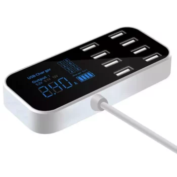 Ultra-Thin 8-Port USB Car Charger with LED Display