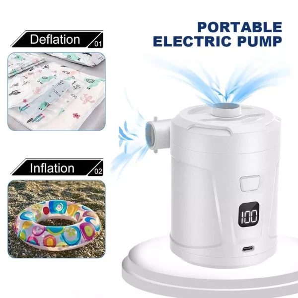 USB Rechargeable Portable Air Pump with 4 Nozzles - Image 4