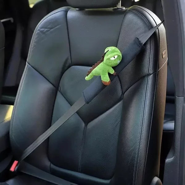 Green Dinosaur Plush Car Seat Belt Cover for Comfort & Style - Image 4