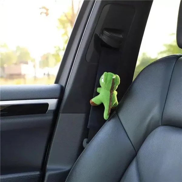 Green Dinosaur Plush Car Seat Belt Cover for Comfort & Style - Image 2