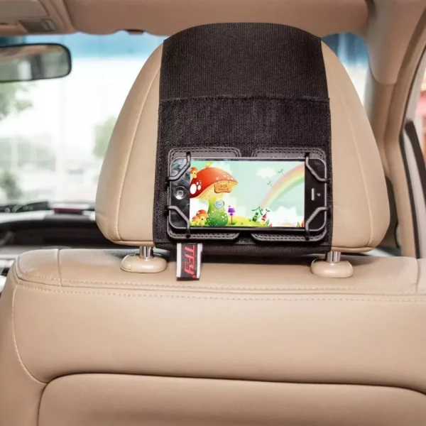 Universal Adjustable Car Headrest Mount for Smartphones and Tablets – Fits iPad Air, Mini, iPhone 14 Pro Max to Galaxy S23