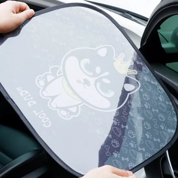 Adorable Animal Cartoon Car Window Sunshades – 2PCS, Universal Fit, Anti-UV, Privacy Protection