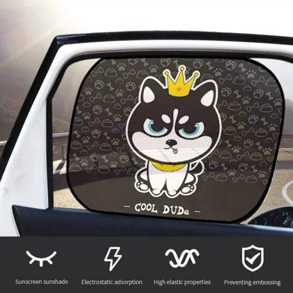 Adorable Animal Cartoon Car Window Sunshades – 2PCS, Universal Fit, Anti-UV, Privacy Protection