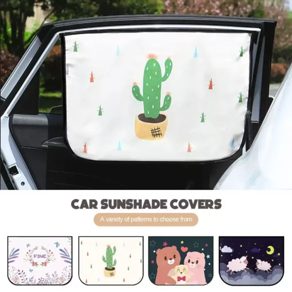 Universal Magnetic Car Window Sunshade with Cartoon Design – UV Protection for Kids and Babies