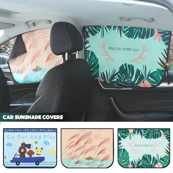 Universal Magnetic Car Window Sunshade with Cartoon Design – UV Protection for Kids and Babies