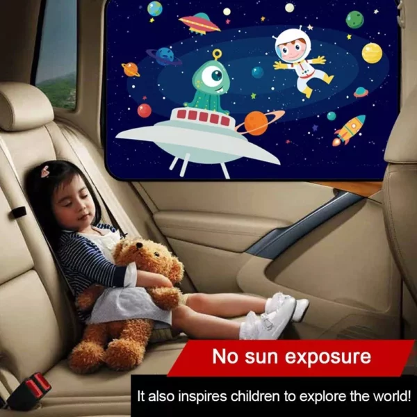 Magnetic Curtain In The Car Window Sunshade Cover Cartoon Universal Side Window Sunshade UV Protection For Kid Baby Children