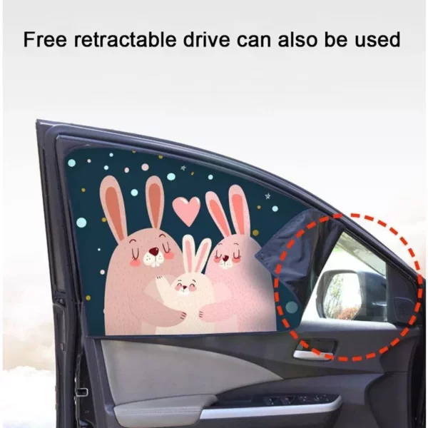 Magnetic Curtain In The Car Window Sunshade Cover Cartoon Universal Side Window Sunshade UV Protection For Kid Baby Children