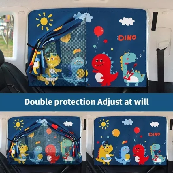 Universal Magnetic Car Side Gear Sunshade - Cartoon Curtain for Children's Sun Protection and Heat Insulation - Image 3