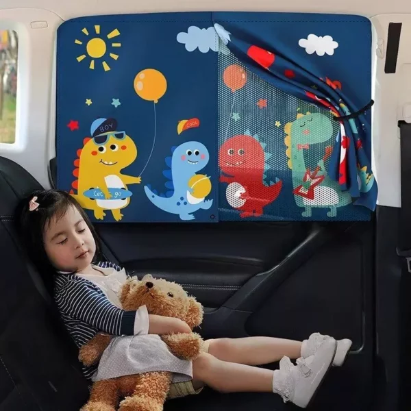 Universal Magnetic Car Side Gear Sunshade – Cartoon Curtain for Children’s Sun Protection and Heat Insulation