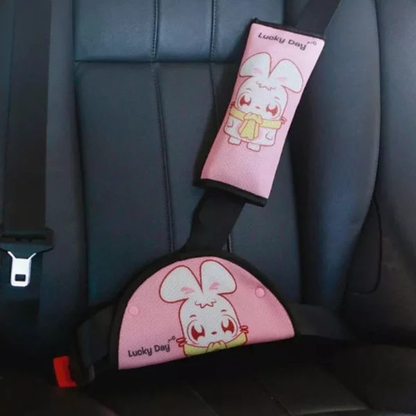 Kids Cartoon Safety Car Seat Belt Cushion and Adjuster Set - Image 5