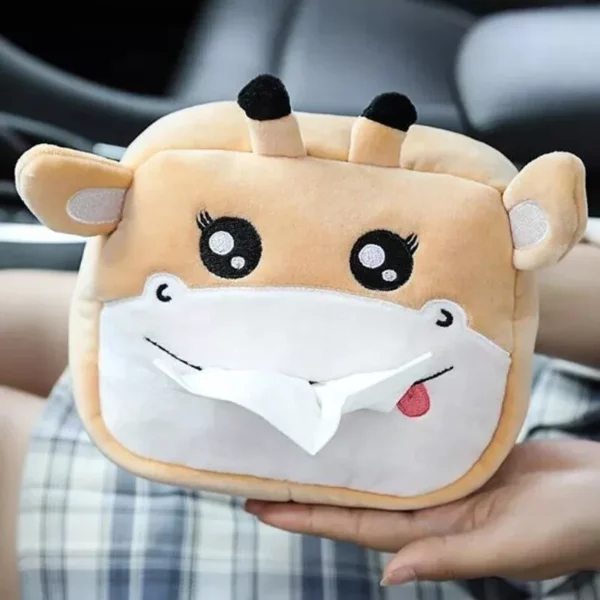 Adorable Plush Animal Car Tissue Holder – Napkin Dispenser for Auto & Home