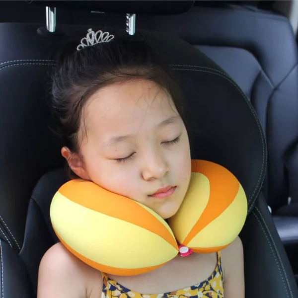 Children's U-Shaped Travel Neck Pillow with Contrast Color Splicing - Image 5