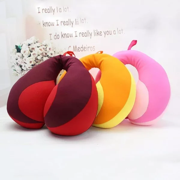 Children's U-Shaped Travel Neck Pillow with Contrast Color Splicing - Image 7