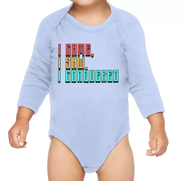 I Came I Saw I Conquered Baby Long Sleeve Onesie – Cool Baby Long Sleeve Bodysuit – Best Selling Baby One-Piece