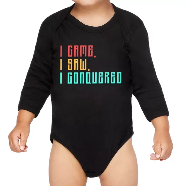 I Came I Saw I Conquered Baby Long Sleeve Onesie – Cool Baby Long Sleeve Bodysuit – Best Selling Baby One-Piece