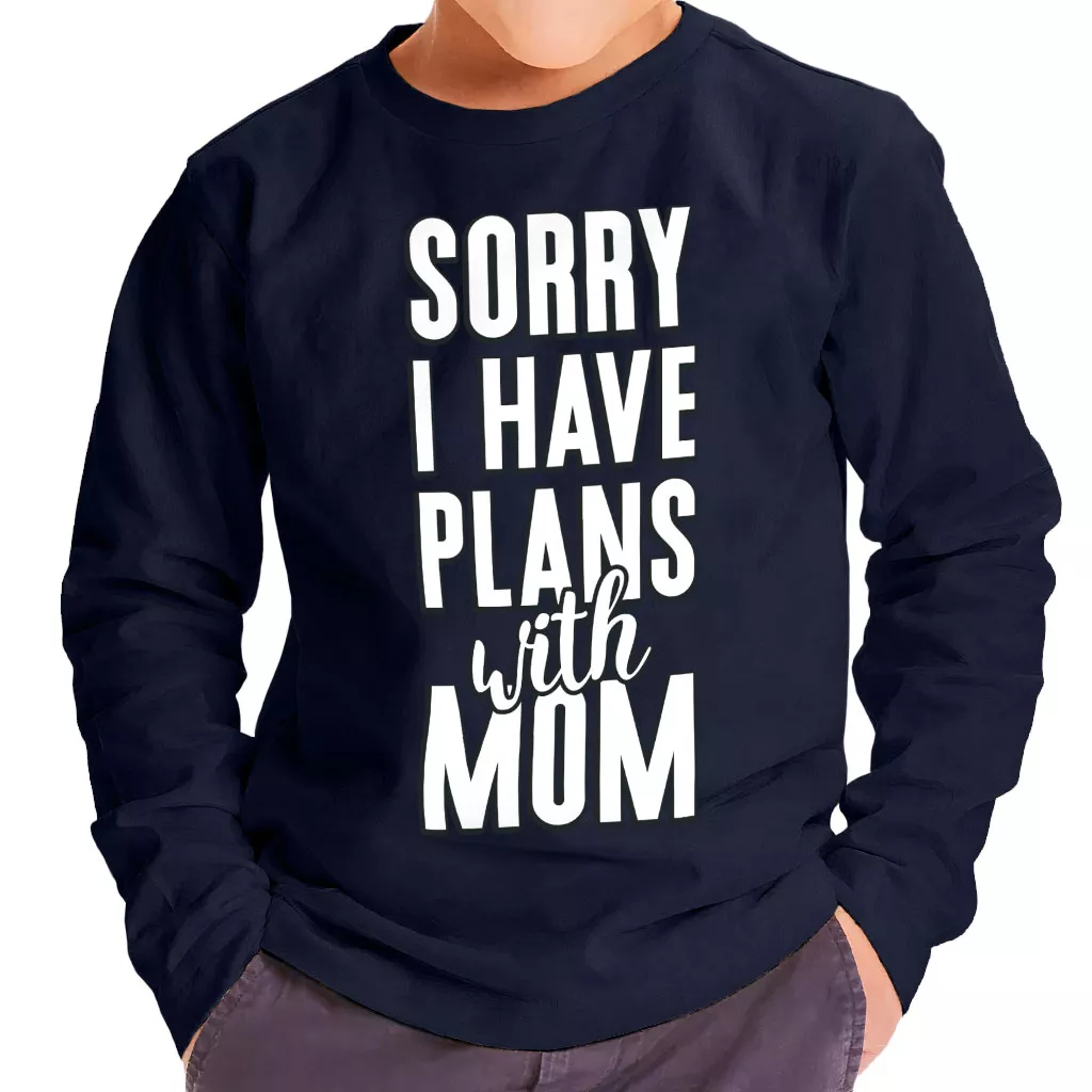 Sorry I Have Plans With Mom Toddler Long Sleeve T-Shirt – Cute Kids’ T-Shirt – Themed Long Sleeve Tee
