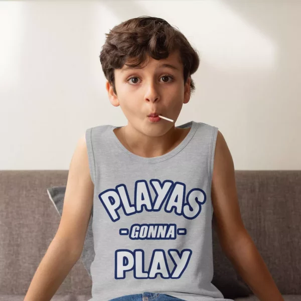 Playas Gonna Play Kids’ Jersey Tank – Funny Sleeveless T-Shirt – Themed Kids’ Tank Top