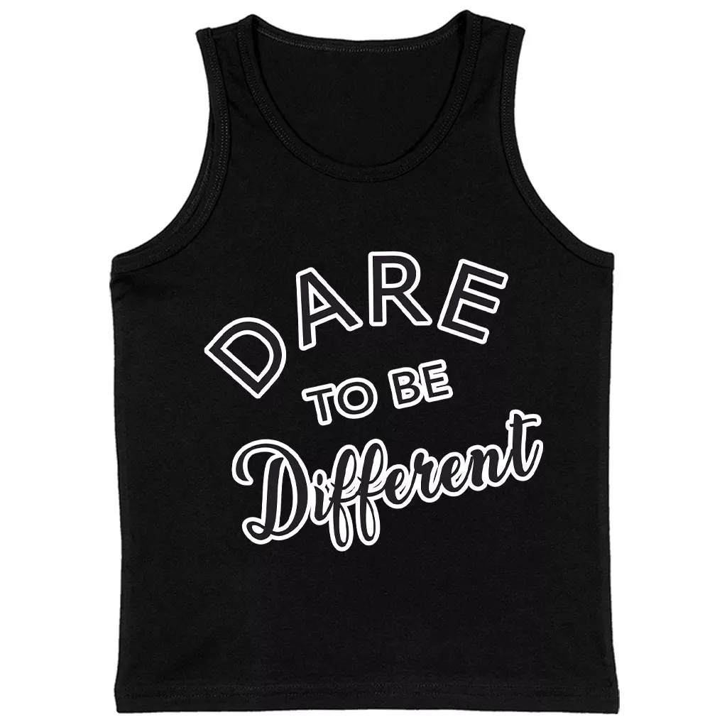Dare to Be Different Kids’ Jersey Tank – Cool Sleeveless T-Shirt – Graphic Kids’ Tank Top