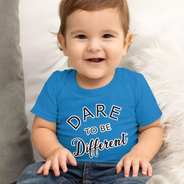 Dare to Be Different Baby Jersey T-Shirt – Cool Baby T-Shirt – Graphic T-Shirt for Babies