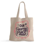 Our Happy Place Small Tote Bag - Themed Shopping Bag - Cool Design Tote Bag