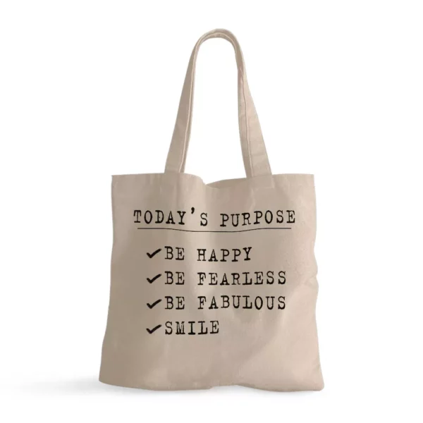Today’s Purpose Small Tote Bag – Quote Shopping Bag – Graphic Tote Bag