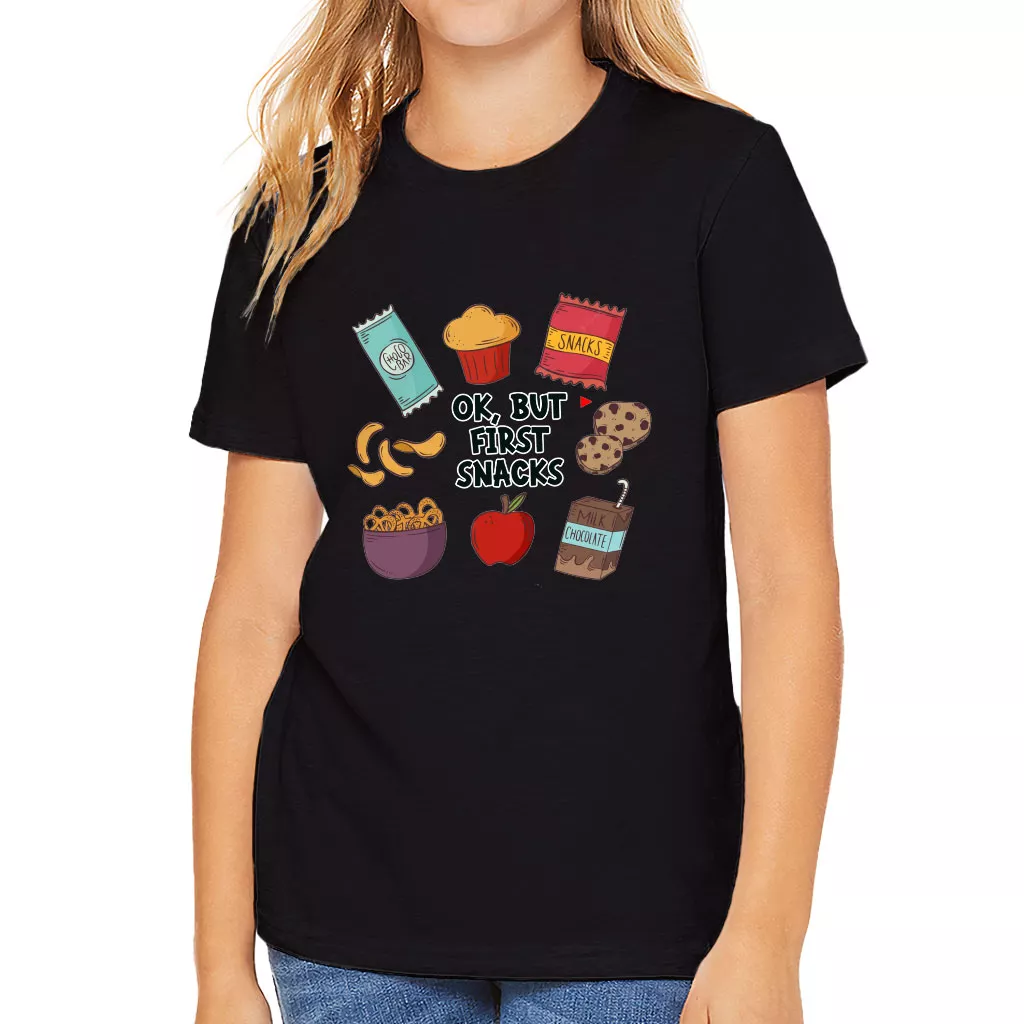 Snacks Kids’ T-Shirt – Graphic T-Shirt – Kawaii Tee Shirt for Kids