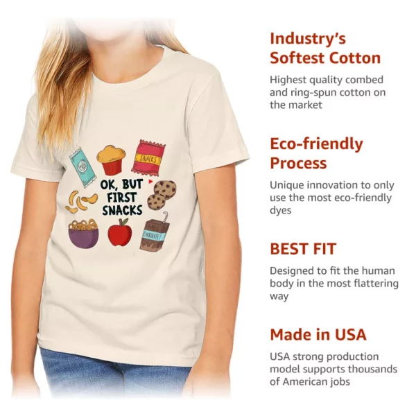 Snacks Kids’ T-Shirt – Graphic T-Shirt – Kawaii Tee Shirt for Kids