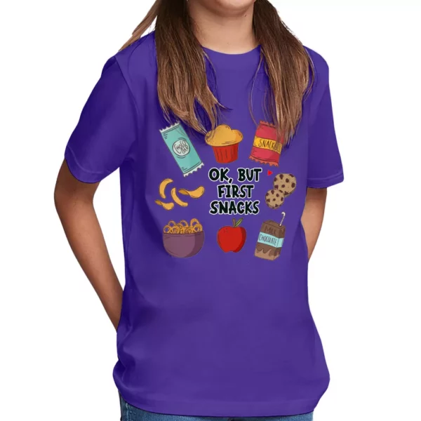 Snacks Kids’ Classic Fit T-Shirt – Graphic T-Shirt – Kawaii Classic Fit Tee