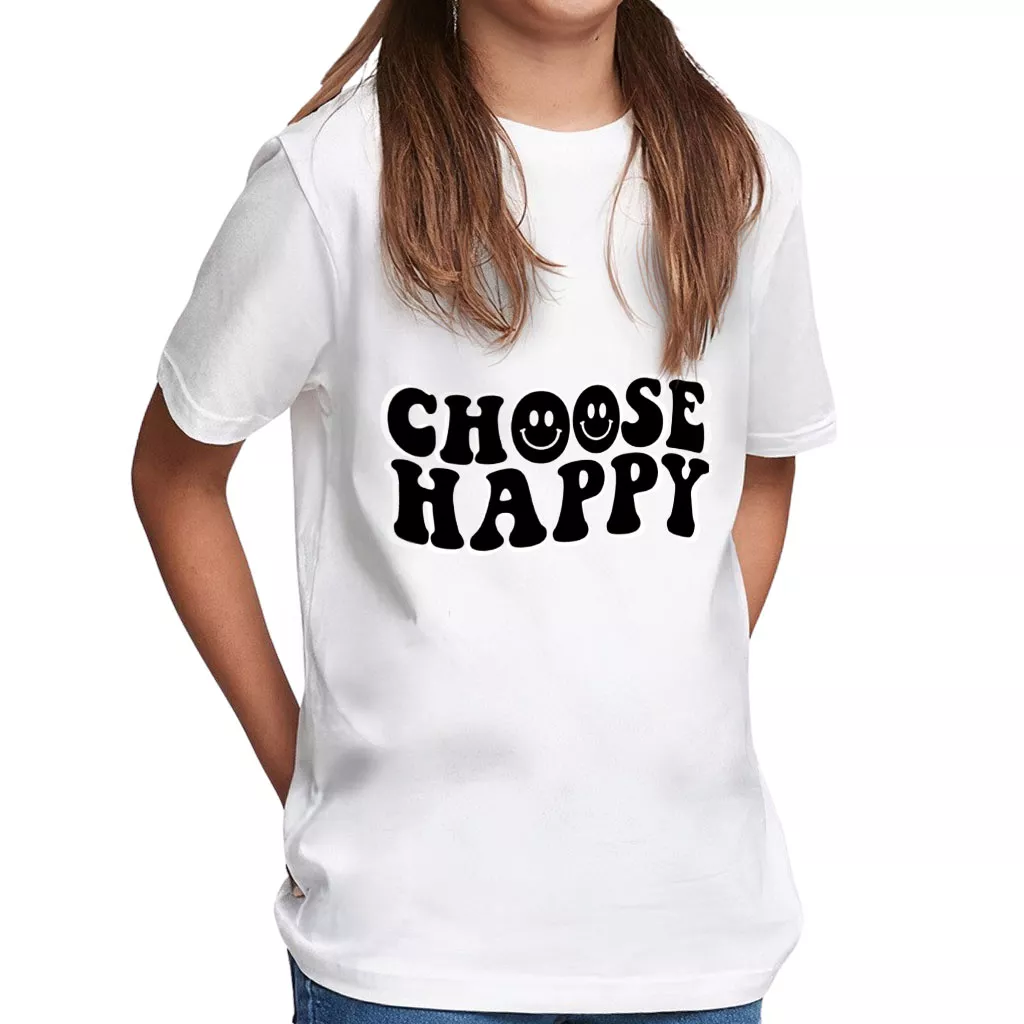 Choose Happy Kids’ Classic Fit T-Shirt – Trendy T-Shirt – Printed Classic Fit Tee
