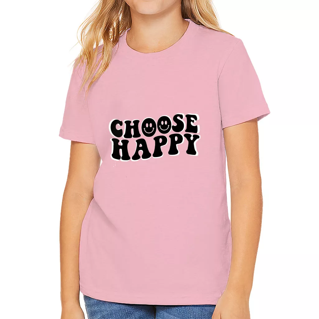 Choose Happy Kids’ T-Shirt – Trendy T-Shirt – Printed Tee Shirt for Kids