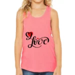 Love Kids' Jersey Tank - Heart Print Sleeveless T-Shirt - Cute Design Kids' Tank Top