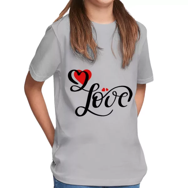 Love Kids' Classic Fit T-Shirt - Heart Print T-Shirt - Cute Design Classic Fit Tee - Image 2