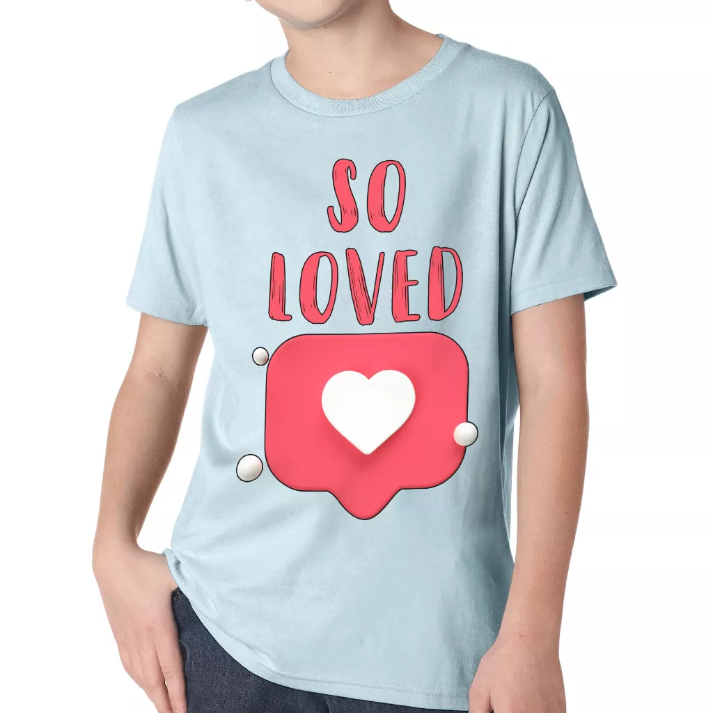 So Loved Kids’ Classic Fit T-Shirt – Cute T-Shirt – Heart Print Classic Fit Tee