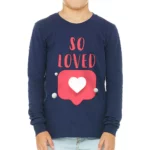 So Loved Kids' Long Sleeve T-Shirt - Cute T-Shirt - Heart Print Long Sleeve Tee