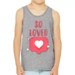 So Loved Kids' Jersey Tank - Cute Sleeveless T-Shirt - Heart Print Kids' Tank Top