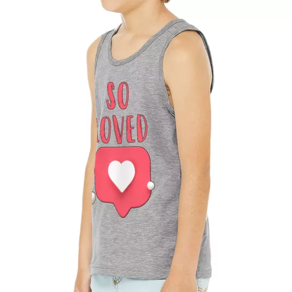 So Loved Kids’ Jersey Tank – Cute Sleeveless T-Shirt – Heart Print Kids’ Tank Top