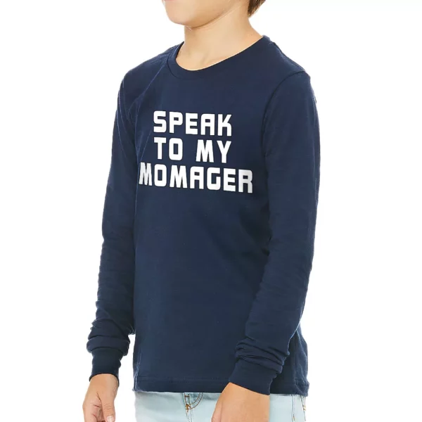 Momager Kids’ Long Sleeve T-Shirt – Best Funny T-Shirt – Printed Long Sleeve Tee