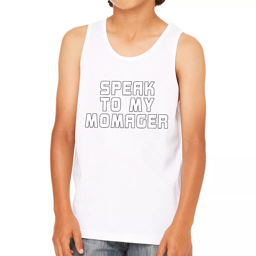 Momager Kids’ Jersey Tank – Best Funny Sleeveless T-Shirt – Printed Kids’ Tank Top