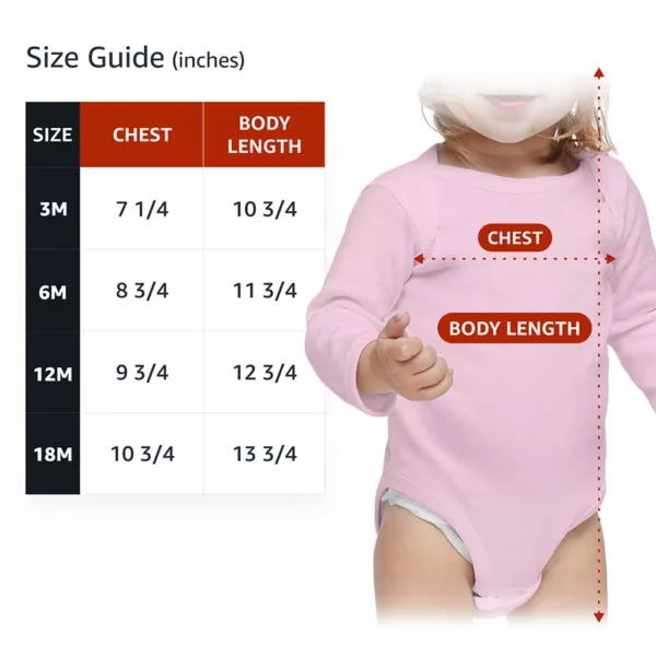 Happy Girl Baby Long Sleeve Onesie – Graphic Baby Long Sleeve Bodysuit – Cute Design Baby One-Piece