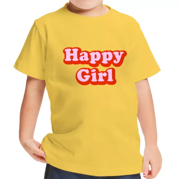 Happy Girl Toddler T-Shirt – Graphic Kids’ T-Shirt – Cute Design Tee Shirt for Toddler