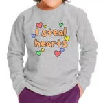 I Steal Hearts Toddler Long Sleeve T-Shirt - Cute Heart Kids' T-Shirt - Illustration Long Sleeve Tee